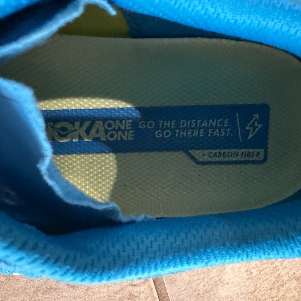 Hoka One One Carbon X Blue Athletic Running Shoes Women’s 8.5D - Picture 7 of 9